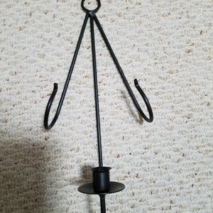 Wrought Iron Plate Hanger with Candle Holder